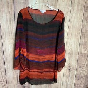 Liz Claiborne Block Color Sheer Tunic Wm XL